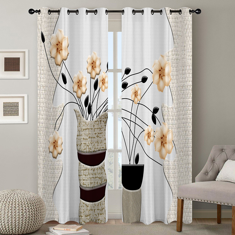 3D digitális nyomtatott függöny – poliészter 80/20 keverék, nyomtatási folyamat, félig árnyékoló 40–70%, minta: nyomtatás