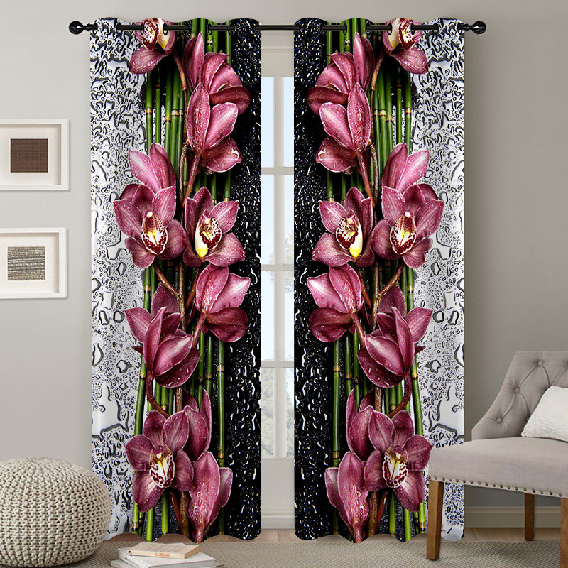 3D digitális nyomtatott függöny – poliészter 80/20 keverék, nyomtatási folyamat, félig árnyékoló 40–70%, minta: nyomtatás