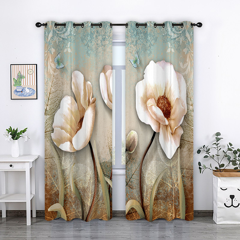 3D digitális nyomtatott függöny – poliészter 80/20 keverék, nyomtatási folyamat, félig árnyékoló 40–70%, minta: nyomtatás