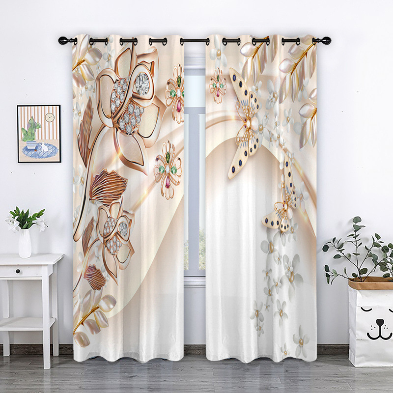 3D digitális nyomtatott függöny – poliészter 80/20 keverék, nyomtatási folyamat, félig árnyékoló 40–70%, minta: nyomtatás