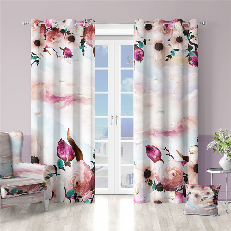 3D digitális nyomtatott függöny – poliészter 80/20 keverék, nyomtatási folyamat, félig árnyékoló 40–70%, minta: nyomtatás