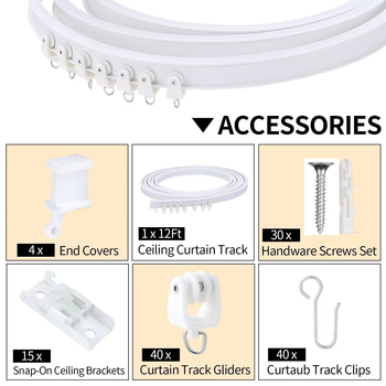 Bixiao Κουρτινό Σύστημα Ράγας – U-σχήματος καμπύλη ράγα κουρτινών; εξωτερικά πλαστικό, εσωτερικά ατσάλι; μοντέρνο μινιμαλιστικό στυλ; μη προσαρμόζεται; χωρίς αδειοδοτημένες ιδιωτικές μάρκες