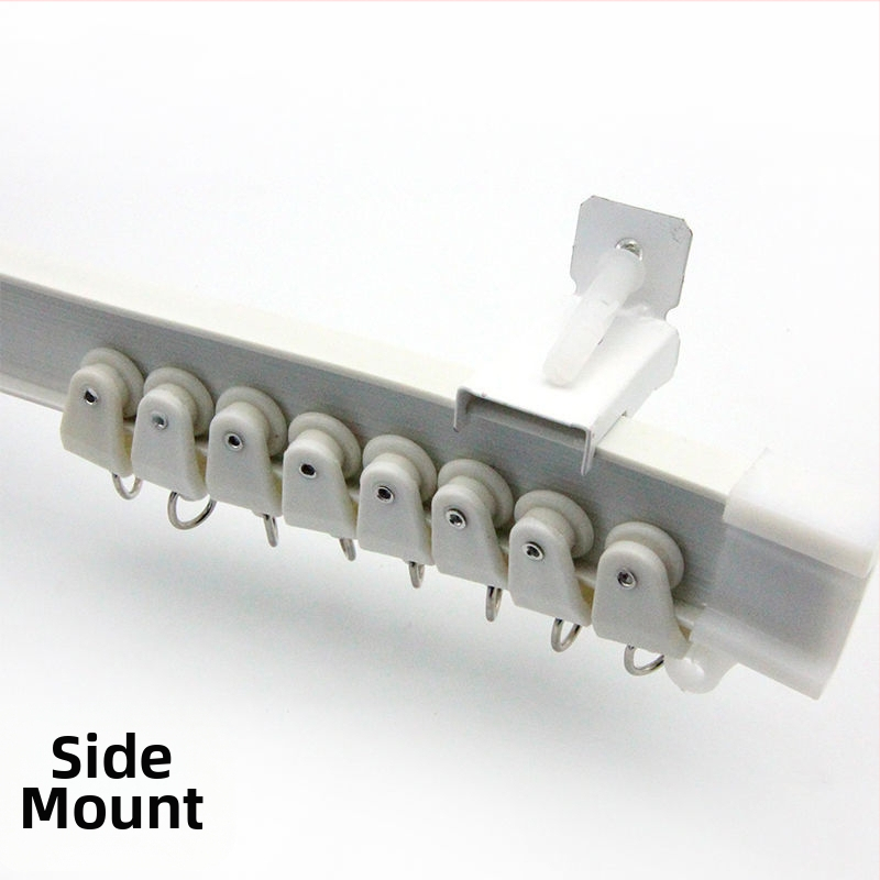 Bixiao водач за завеси – U-образна огъваща се релса; пластмасово външно, стоманено вътрешно; модерен минимализъм; не се персонализира; без лицензирани частни марки