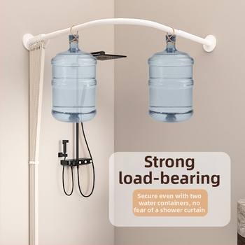 Κυρτή αναδιπλούμενη κουρτίνα ντους για μπάνιο, αδιάβροχη, διαχωρισμός στεγνό-υγρό, υλικό πολυεστέρας, μοντέρνο μινιμαλιστικό στυλ, μάρκα Makuo, μοντέλο Xh-hx01, επιλογές προσαρμογής: εκτύπωση, σχέδιο, επεξεργασία