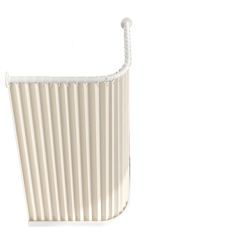 Κυρτή αναδιπλούμενη κουρτίνα ντους για μπάνιο, αδιάβροχη, διαχωρισμός στεγνό-υγρό, υλικό πολυεστέρας, μοντέρνο μινιμαλιστικό στυλ, μάρκα Makuo, μοντέλο Xh-hx01, επιλογές προσαρμογής: εκτύπωση, σχέδιο, επεξεργασία