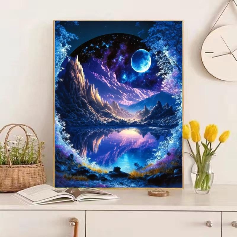 DROFE Frameless DIY цифрова маслена картина – пейзаж, модерен и опростен стил; за хол, спалня и кабинет; персонализиране налично; наличност 99999