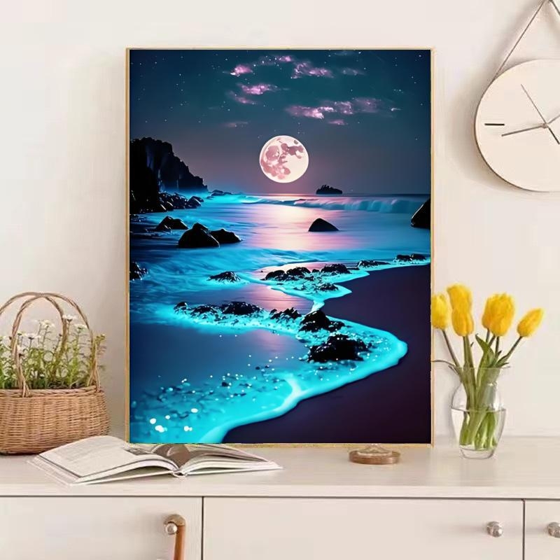 DROFE Frameless DIY цифрова маслена картина – пейзаж, модерен и опростен стил; за хол, спалня и кабинет; персонализиране налично; наличност 99999