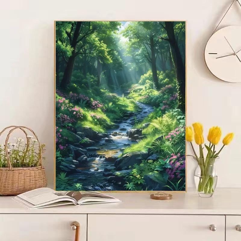 DROFE Frameless DIY цифрова маслена картина – пейзаж, модерен и опростен стил; за хол, спалня и кабинет; персонализиране налично; наличност 99999