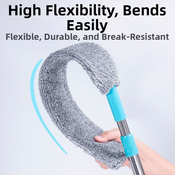 Телескопична feather duster за почистване под леглото и в пукнатини – премахване на прах, домашно почистване, пластмасова конструкция