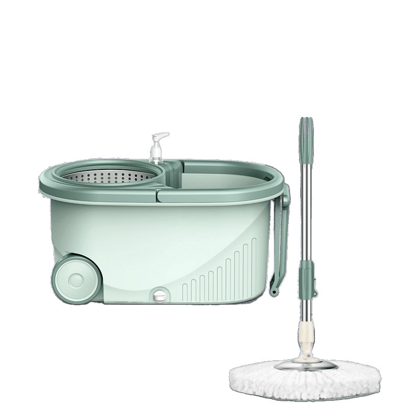 Forgó mop készlet kéz nélküli kicsavarással, mikroszálas mop, rozsdamentes acél rúd