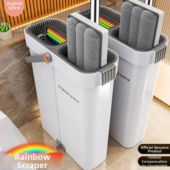 Flat Mop με αυτόματο στύψιμο – ράβδος από ανοξείδωτο ατσάλι, ανυψωτική ράβδος με πλαστική πλάκα, 2 kg χωρητικότητα φορτίου, εξάτμιση νερού 80–90%, μηχανισμός στύψιματος με ρόλο