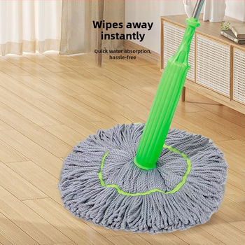 Моп с въртяща се глава, микрофибърна глава, самостоятелно изцеждане без участие, 1,3 м телескопична дръжка от неръждаема стомана, капацитет над 10 кг