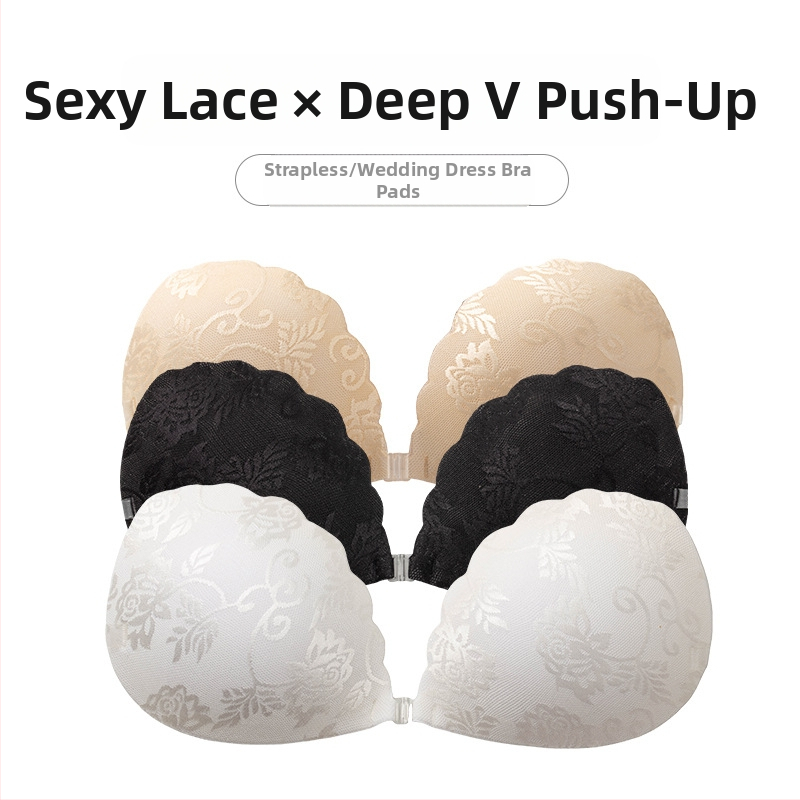 Νάιλον δαντελένια αυτοκόλλητα για το στήθος, Push-Up, τετράφυλλο σχήμα, λεπτά και διαπνέοντα, αόρατα