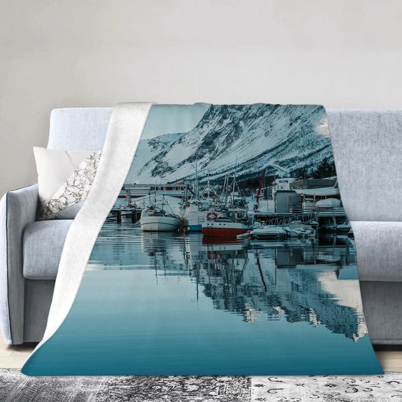 Flanel pléd geometriai mintával, testreszabható (Poliészter • súly 300–500 g • Tavasz és ősz)