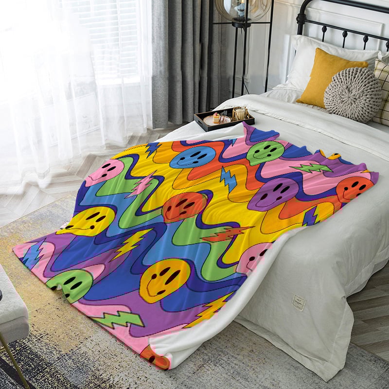 Flanel pléd geometriai mintával, testreszabható (Poliészter • súly 300–500 g • Tavasz és ősz)