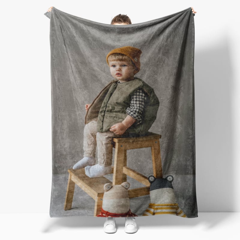 Flanel pléd geometriai mintával, testreszabható (Poliészter • súly 300–500 g • Tavasz és ősz)