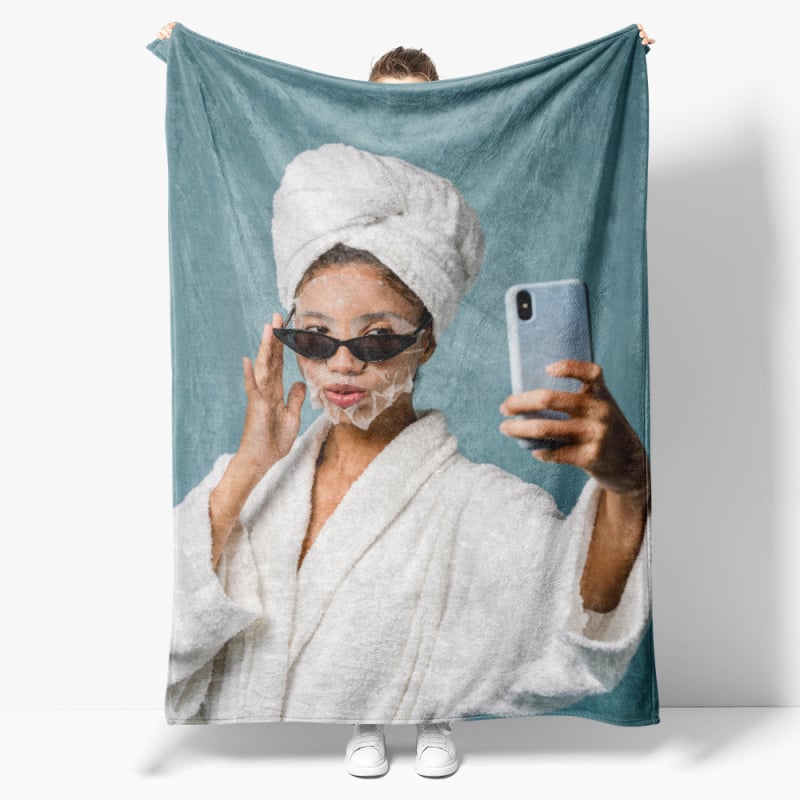 Flanel pléd geometriai mintával, testreszabható (Poliészter • súly 300–500 g • Tavasz és ősz)