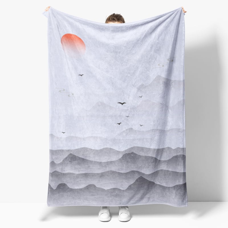 Flanel pléd geometriai mintával, testreszabható (Poliészter • súly 300–500 g • Tavasz és ősz)