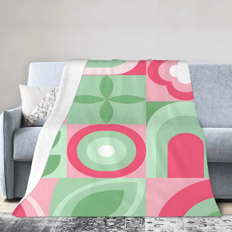 Flanel pléd geometriai mintával, testreszabható (Poliészter • súly 300–500 g • Tavasz és ősz)