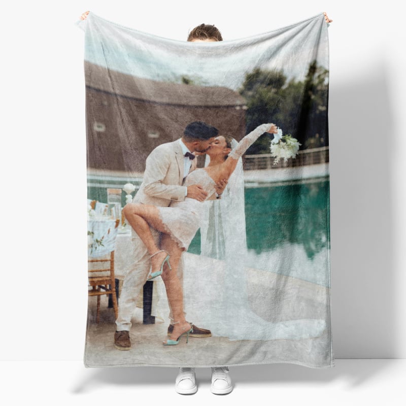 Flanel pléd geometriai mintával, testreszabható (Poliészter • súly 300–500 g • Tavasz és ősz)