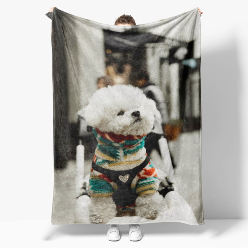 Flanel pléd geometriai mintával, testreszabható (Poliészter • súly 300–500 g • Tavasz és ősz)