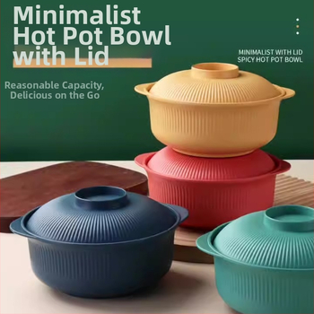 Μπόλ για στιγμιαίες νούντλες, από ίνες σίτου, κατάλληλο για φούρνο μικροκυμάτων, στρογγυλό, μοντέρνος μινιμαλιστικός σχεδιασμός