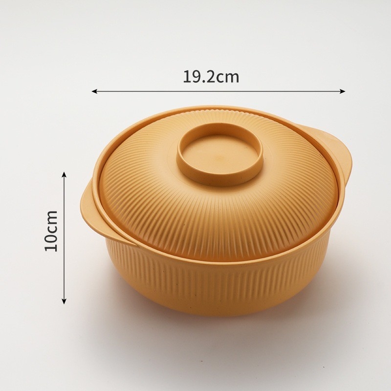 Μπόλ για στιγμιαίες νούντλες, από ίνες σίτου, κατάλληλο για φούρνο μικροκυμάτων, στρογγυλό, μοντέρνος μινιμαλιστικός σχεδιασμός