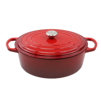 Οβάλ κατσαρόλα από χυτοσίδηρο με εμαγιέ, παχυμένη κατασκευή, 3,1–4 L, 5,3 kg, βάθος 11,5 cm