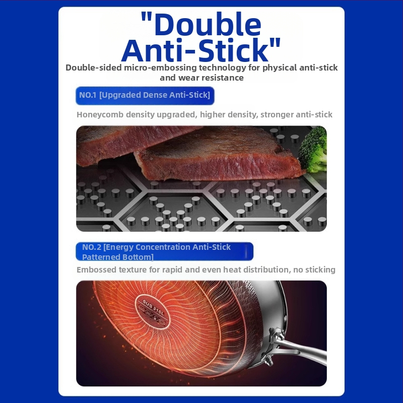 Уок от неръждаема стомана с покритие против залепване, дълбоко дъно, 1 кг, съвместим с всички котлони, модерен минималистичен стил