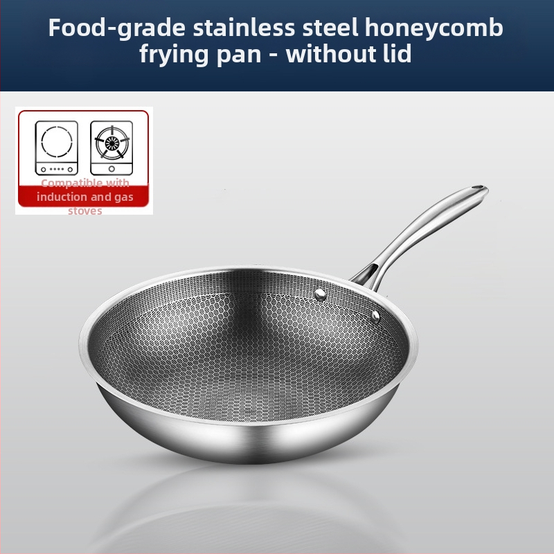 Γουόκ από ανοξείδωτο χάλυβα με αντικολλητική επίστρωση, βαθύς πυθμένα, 1 kg, συμβατό με όλες τις εστίες, μοντέρνος μινιμαλιστικός σχεδιασμός