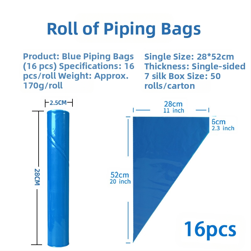Yulong LDPE vienkartinė dekoravimo maišelis – kremui dekoruoti, pakuotė 22 vnt./ritė arba 50 vnt./ritė