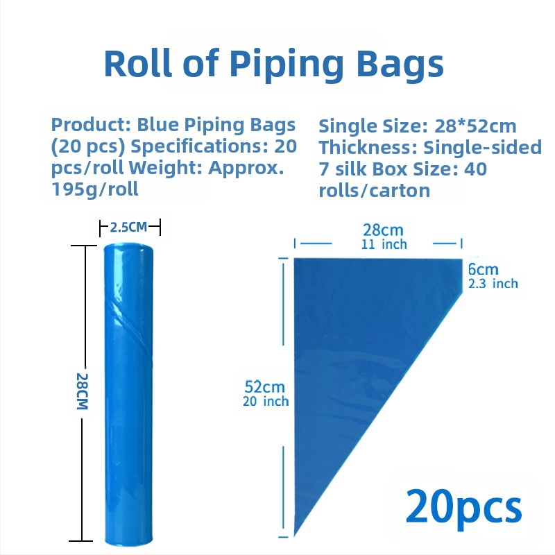 Yulong LDPE vienkartinė dekoravimo maišelis – kremui dekoruoti, pakuotė 22 vnt./ritė arba 50 vnt./ritė