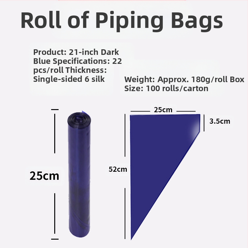 Yulong LDPE vienkartinė dekoravimo maišelis – kremui dekoruoti, pakuotė 22 vnt./ritė arba 50 vnt./ritė