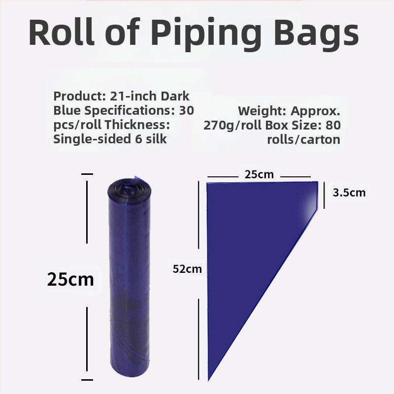 Yulong LDPE vienkartinė dekoravimo maišelis – kremui dekoruoti, pakuotė 22 vnt./ritė arba 50 vnt./ritė