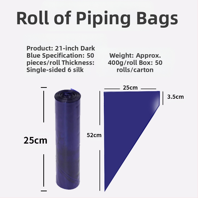Yulong LDPE vienkartinė dekoravimo maišelis – kremui dekoruoti, pakuotė 22 vnt./ritė arba 50 vnt./ritė