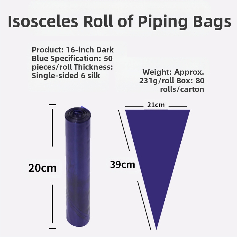 Yulong LDPE vienkartinė dekoravimo maišelis – kremui dekoruoti, pakuotė 22 vnt./ritė arba 50 vnt./ritė