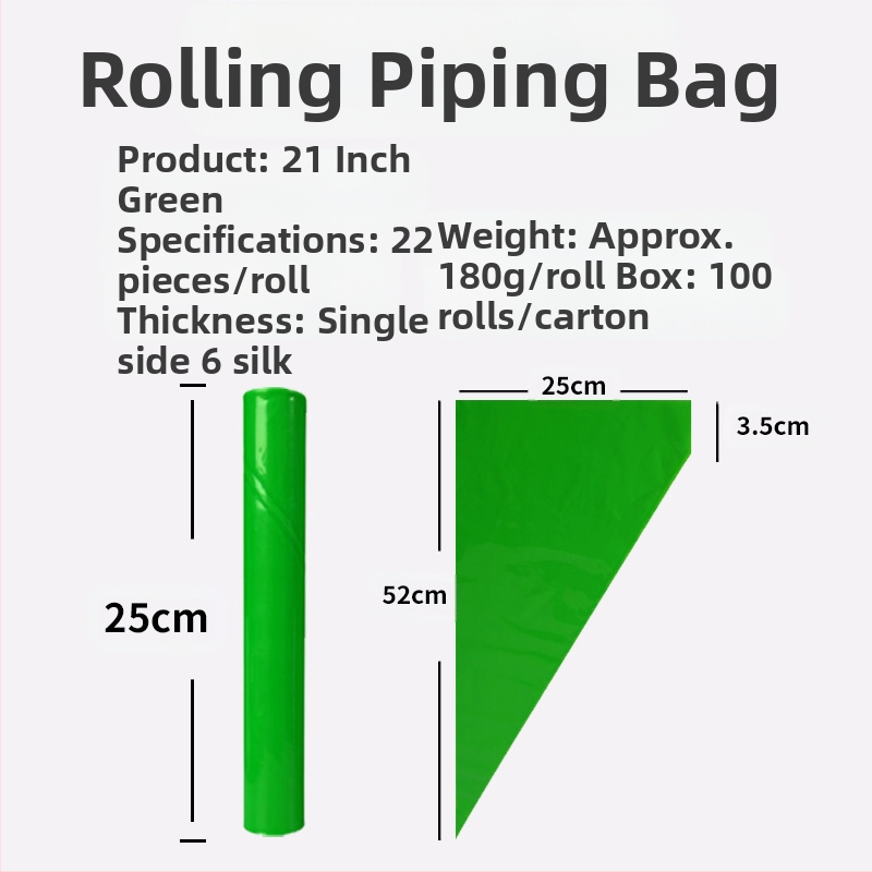 Yulong LDPE vienkartinė dekoravimo maišelis – kremui dekoruoti, pakuotė 22 vnt./ritė arba 50 vnt./ritė