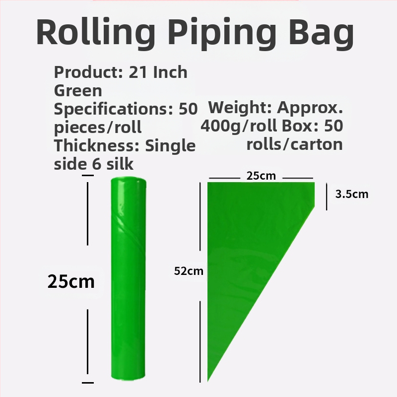 Yulong LDPE vienkartinė dekoravimo maišelis – kremui dekoruoti, pakuotė 22 vnt./ritė arba 50 vnt./ritė