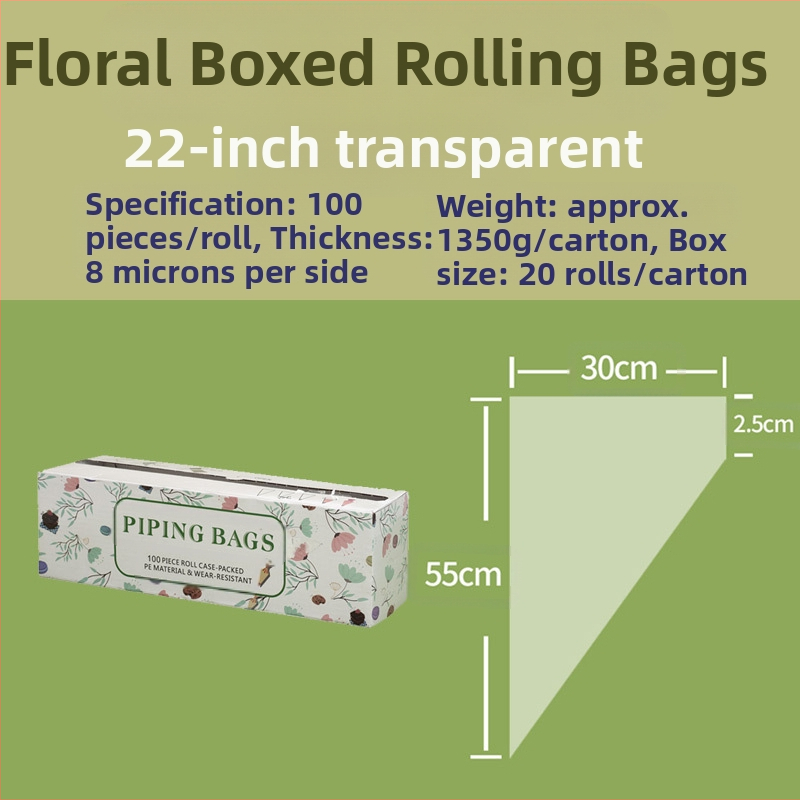 Yulong LDPE vienkartinė dekoravimo maišelis – kremui dekoruoti, pakuotė 22 vnt./ritė arba 50 vnt./ritė