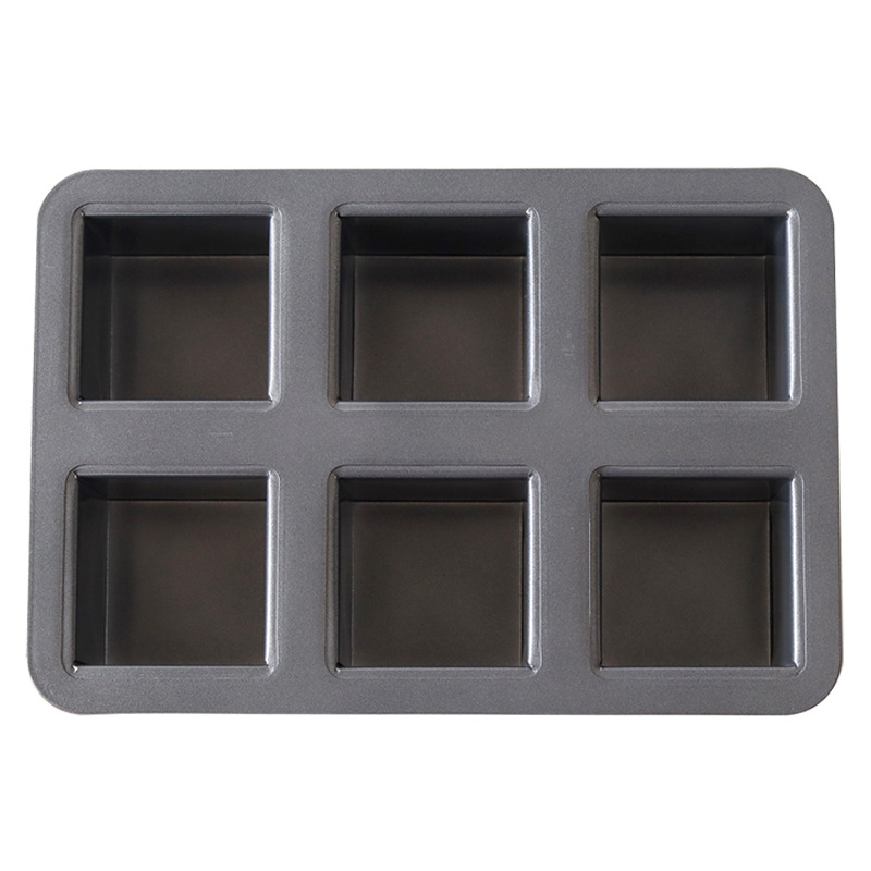 Μορφή τοστ με καπάκι, τετράγωνη, 6 θήκες, από ανθρακούχο χάλυβα, αντικολλητικό, μάρκα Japanese cotta