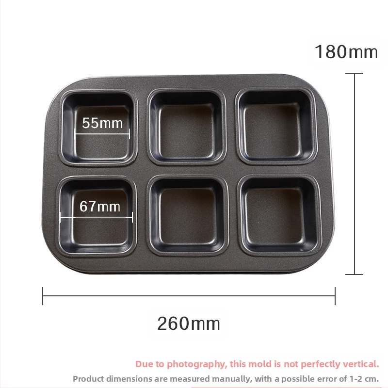 Μορφή τοστ με καπάκι, τετράγωνη, 6 θήκες, από ανθρακούχο χάλυβα, αντικολλητικό, μάρκα Japanese cotta