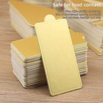 Τριγωνική βάση μούς για κέικ, χαρτόνι τροφίμου λευκό, 350 g/m², χρυσό επίχρισμα, χαρτί ψησίματος, μοντέρνο μινιμαλιστικό στυλ.