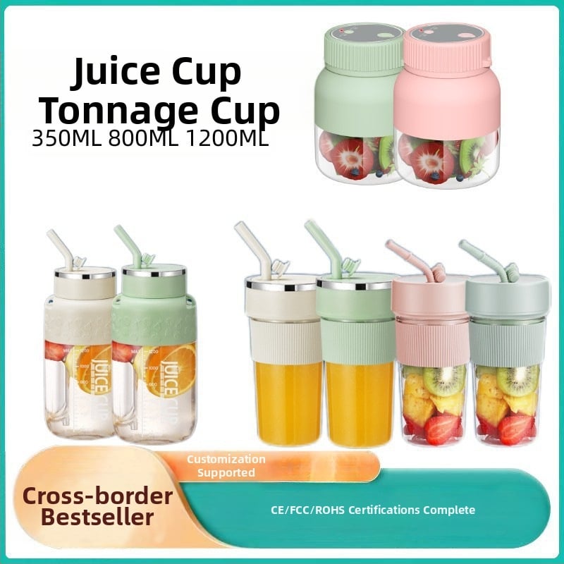 Sultims spaudžiantis puodelis su įmontuota baterija, 18000 rpm, penkių ašmenų peilis, talpa 400 ml, vidinis indas iš PC maistinės plastiko