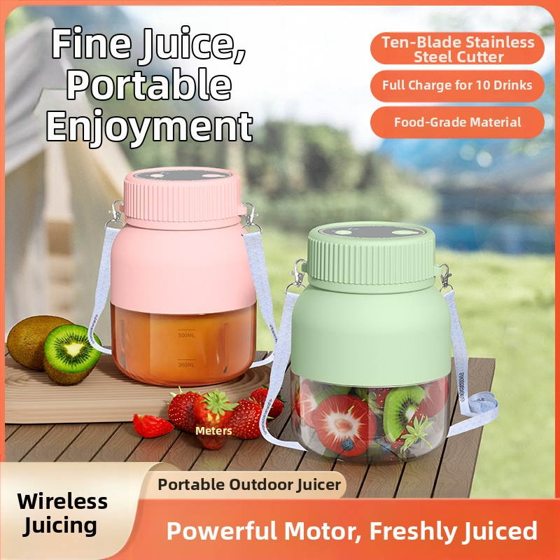 Sultims spaudžiantis puodelis su įmontuota baterija, 18000 rpm, penkių ašmenų peilis, talpa 400 ml, vidinis indas iš PC maistinės plastiko