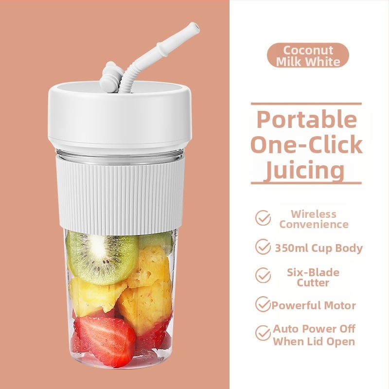 Sultims spaudžiantis puodelis su įmontuota baterija, 18000 rpm, penkių ašmenų peilis, talpa 400 ml, vidinis indas iš PC maistinės plastiko