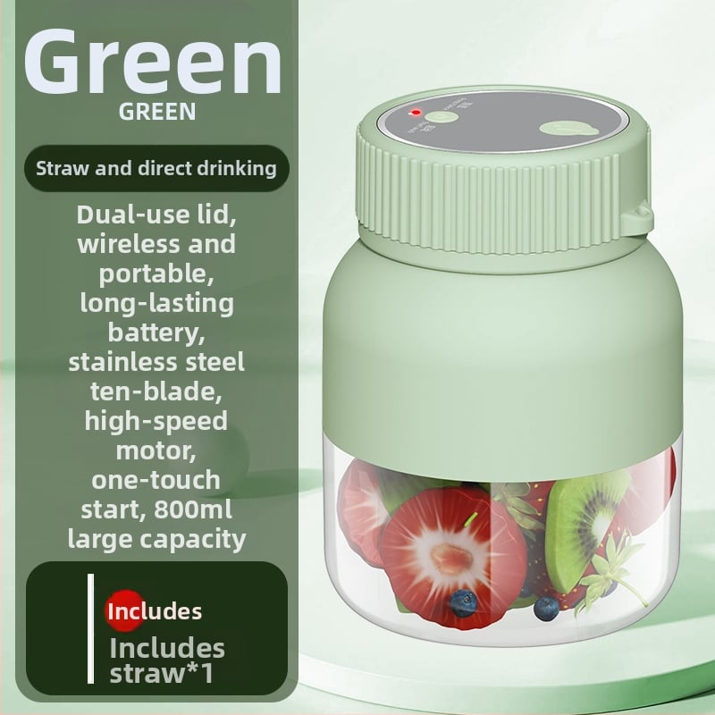 Sultims spaudžiantis puodelis su įmontuota baterija, 18000 rpm, penkių ašmenų peilis, talpa 400 ml, vidinis indas iš PC maistinės plastiko