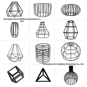 Μεταλλικός αμπαζούρ λαμπτήρα σε σχήμα κλουβιού — από μέταλλο, κατάλληλος για εσωτερικούς χώρους ξενοδοχείων και καφέ, παραμετροποιήσιμος, καταγωγή Zhongshan