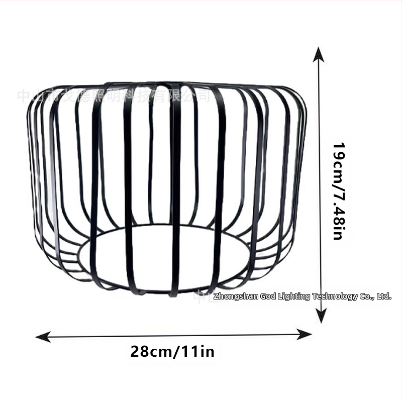 Μεταλλικός αμπαζούρ λαμπτήρα σε σχήμα κλουβιού — από μέταλλο, κατάλληλος για εσωτερικούς χώρους ξενοδοχείων και καφέ, παραμετροποιήσιμος, καταγωγή Zhongshan