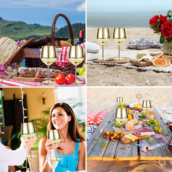 Еднослойна чаша за вино от неръждаема стомана, гоблет, луксозен ретро стил, печат на лого и персонализиране