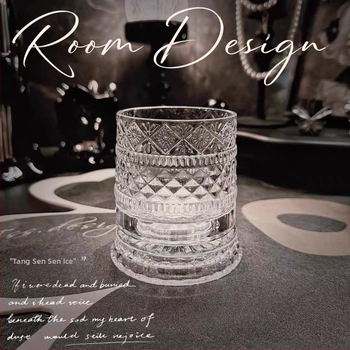 Pahar din cristal pentru vin și whisky, textură ciocanire, strat unic, cod produs 8866